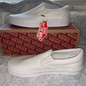 White slip on vans
